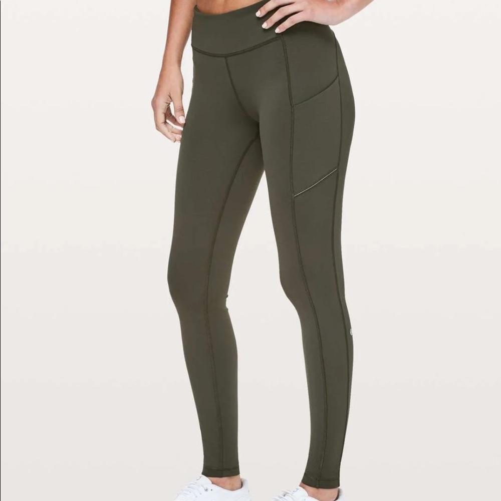 Lululemon Speed Up Tights olive Green